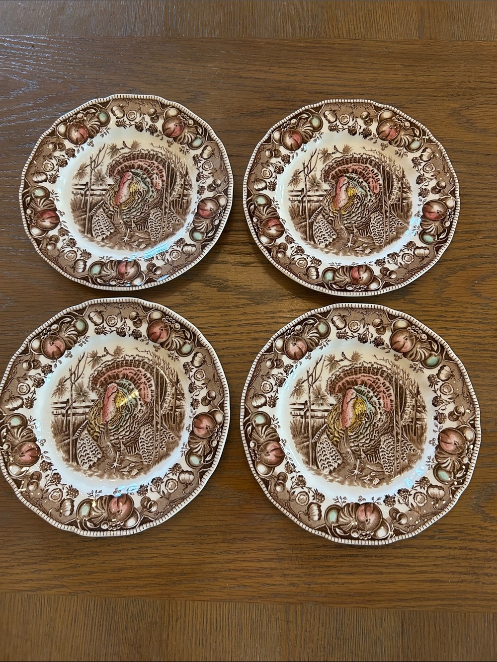 Johnson Brothers Brown and Cream His Majesty Salad Plates - Set of 4